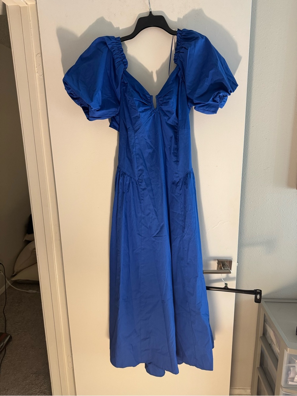NWT Skies Are Blue Women’s Bright Blue Puff-Sleeve Maxi Dress Size L
